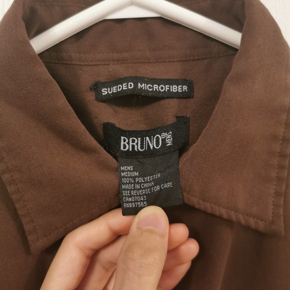 Men's Suede-Microfiber Long-Sleeve Button Up - Picture 7 of 8